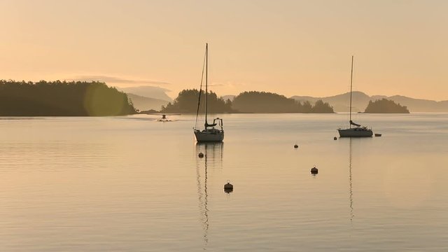 Floatplane Taxi, Salt Spring Island. A floatplane in Ganges Harbor at dawn on Salt Spring Island. Gulf Islands, British Columbia, Canada.

