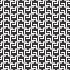 Monochrome seamless pattern of intertwined stripes. Abstract repeatable background.