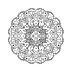 Mandala flower zentangle stylized.vector illustration.Hand drawn.coloring book page.