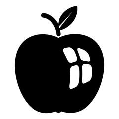 Ripe apple icon, simple black style