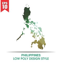 philippines map on low poly color palette