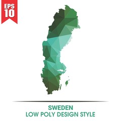 sweden map on low poly color palette