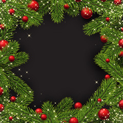 Obraz na płótnie Canvas Christmas background with spruce branches.