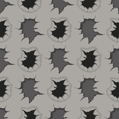 Vector crackle texture with many cracks seamless pattern scratches abstract grunge rough wall holes dust vector illustration.