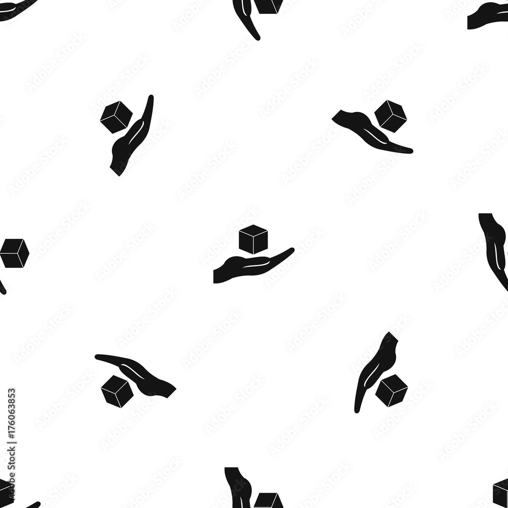 Poster cube 3d model pattern seamless black