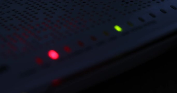 modem router equipment internet connection lost from server, red light blink warning wireless lan error