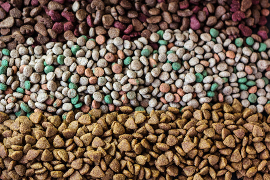 Dry pet food background