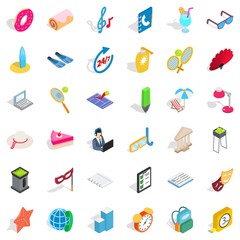 All day icons set, isometric style