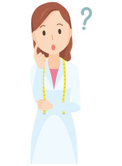 Illustration that a female nutritionist is thinking - upper body