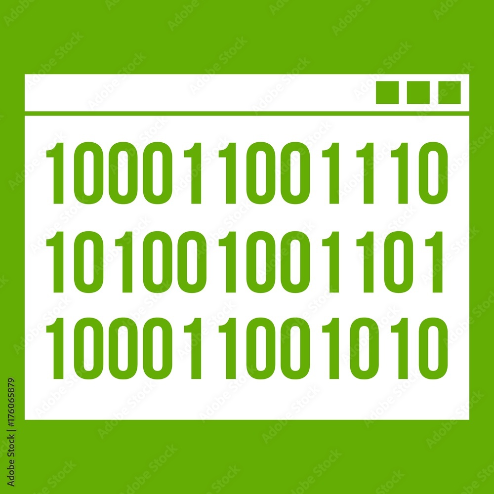 Poster binary code icon green