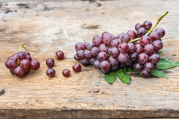 bunch grape on old wood.