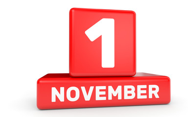 November 1. Calendar on white background.