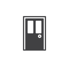 Door icon vector, filled flat sign, solid pictogram isolated on white. Symbol, logo illustration.