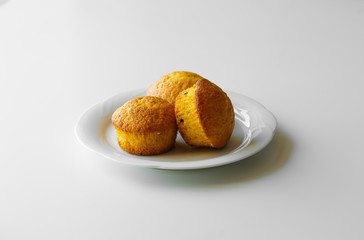 Plumcake, muffins, coffe, tea, breakfast