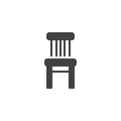 Chair household furniture icon vector, filled flat sign, solid pictogram isolated on white. Symbol, logo illustration.