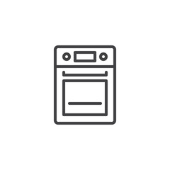 Oven line icon, outline vector sign, linear style pictogram isolated on white. Kitchen stove symbol, logo illustration. Editable stroke