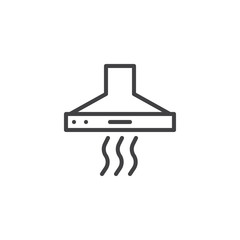 Extractor hood line icon, outline vector sign, linear style pictogram isolated on white. Symbol, logo illustration. Editable stroke