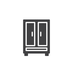 Clothing cupboard icon vector, filled flat sign, solid pictogram isolated on white. Symbol, logo illustration.
