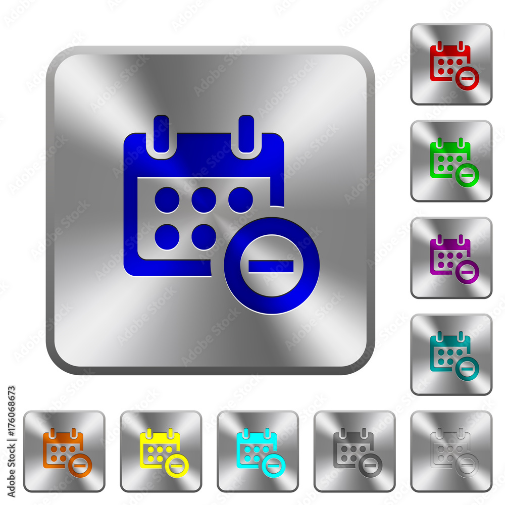 Poster remove event from calendar rounded square steel buttons