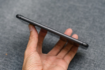 Review from side view of smart phone