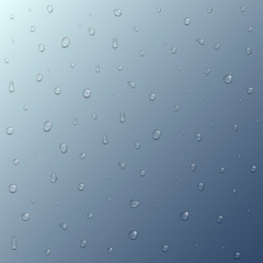 Realistic water drops liquid transparent raindrop splash background vector illustration