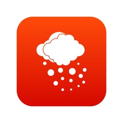 Cloud with hail icon digital red