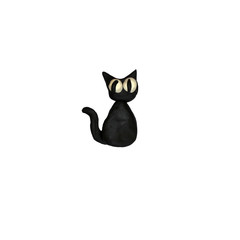 Halloween Plasticine black cat 3d icon