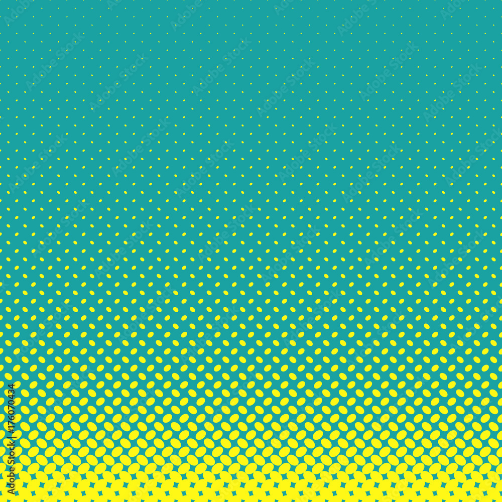 Poster geometrical halftone ellipse pattern background - vector graphic from yellow diagonal elliptical dot