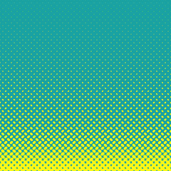 Fototapety  Geometryczny wzór tła elipsy półtonów - grafika wektorowa z żółtych ukośnych kropek eliptycznych na turkusowym tle