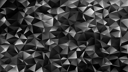 Black geometrical abstract tiled triangle pattern background - vector mosaic design from dark grey toned triangles