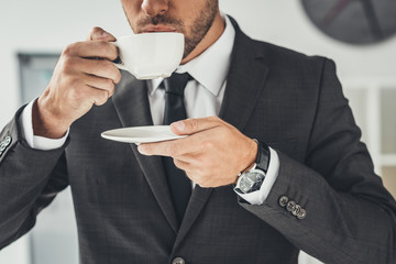 businessman drinking coffee