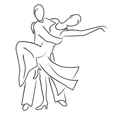Couple dancing ballroom dance, vector logo - 176071891