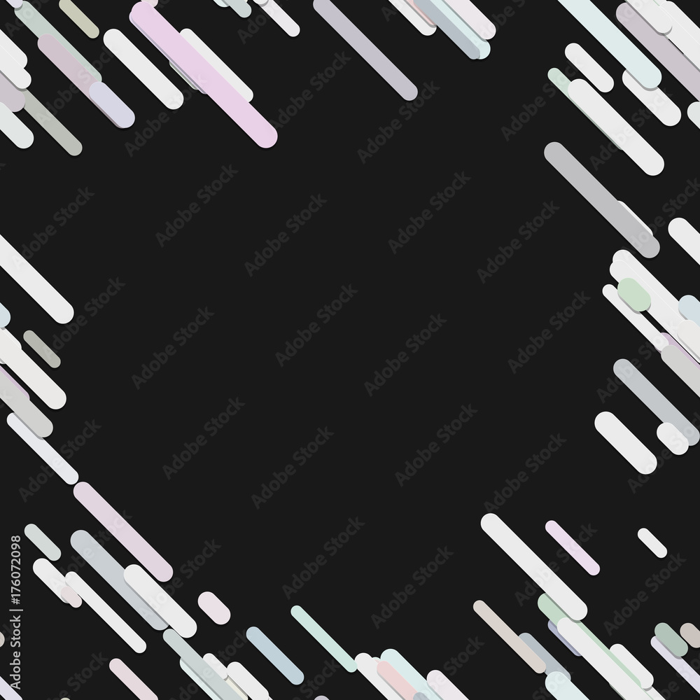 Poster geometrical chaotic rounded diagonal stripe background pattern - vector design from light colored li