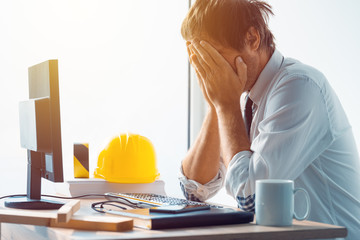 Architect and construction engineer having problems at work