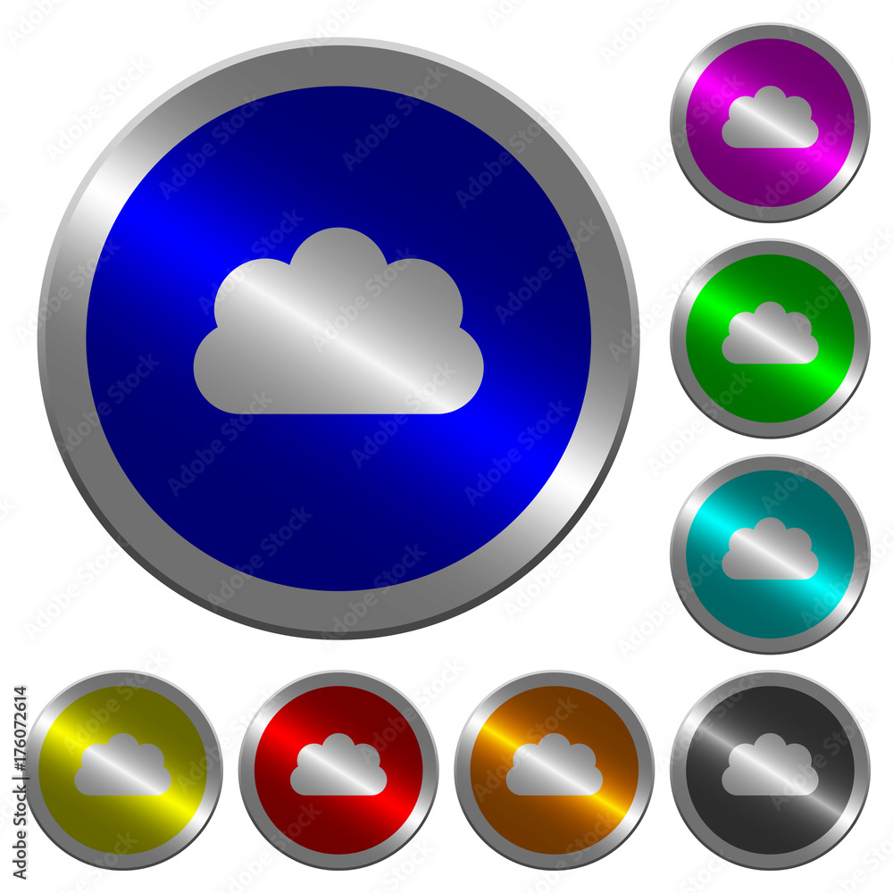 Poster cloud luminous coin-like round color buttons