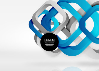 Squares geometric shapes in light grey 3d space