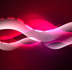 Vector glowing wave, smoke design wavy lines