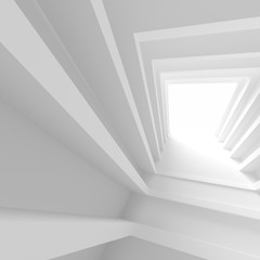 White Tunnel Building. Abstract Architecture Background. 3d Rendering
