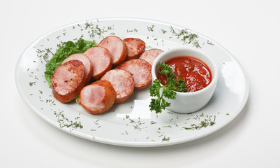 chopped sausages