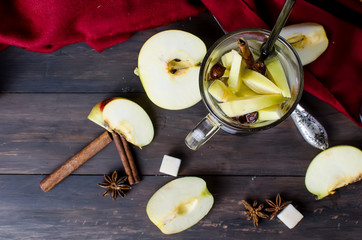 detox water with apples and spices - anise, cinnamon