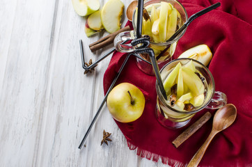 detox water with apples and spices - anise, cinnamon