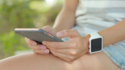 Woman using mobile phone