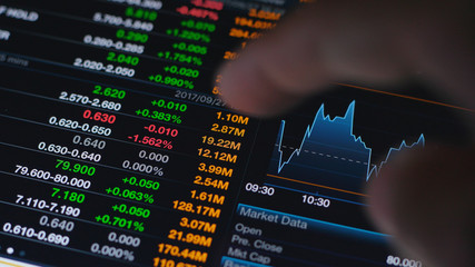 Digital tablet with stock market data