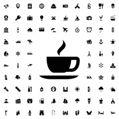Tea icon. set of filled tourism icons.