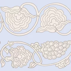 Fototapete Seamless traditional chinese pattern with floral ornament © Elen  Lane