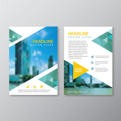 brochure design green and yellow cover vector layout template