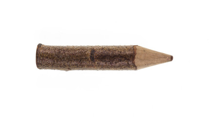 thick wooden pencil on white background