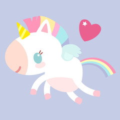 Obraz na płótnie Canvas A magical unicorn. Children's character. Fabulous pony.