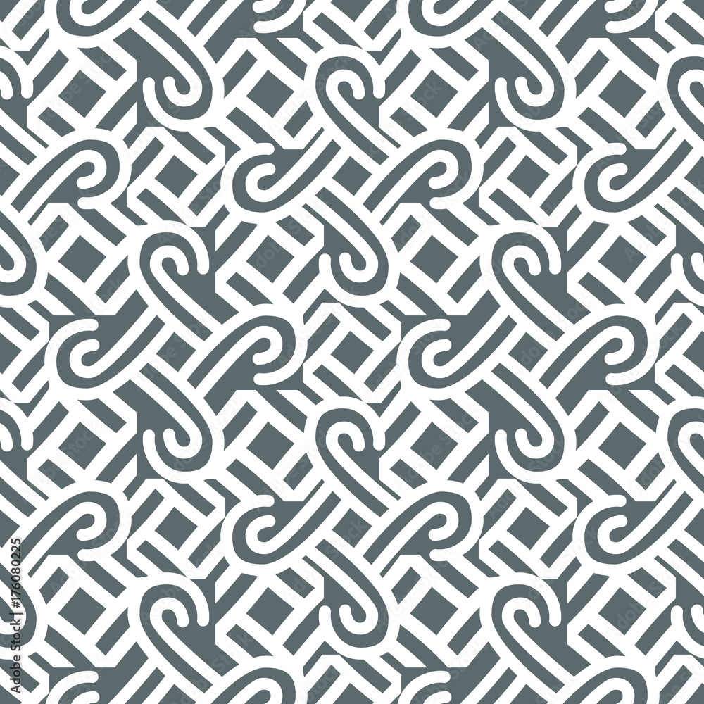Poster geometric seamless pattern. gray and white abstract textured geometric seamless pattern. symmetric m