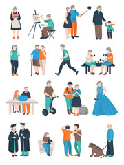 Fototapeta premium Aged People Characters Collection